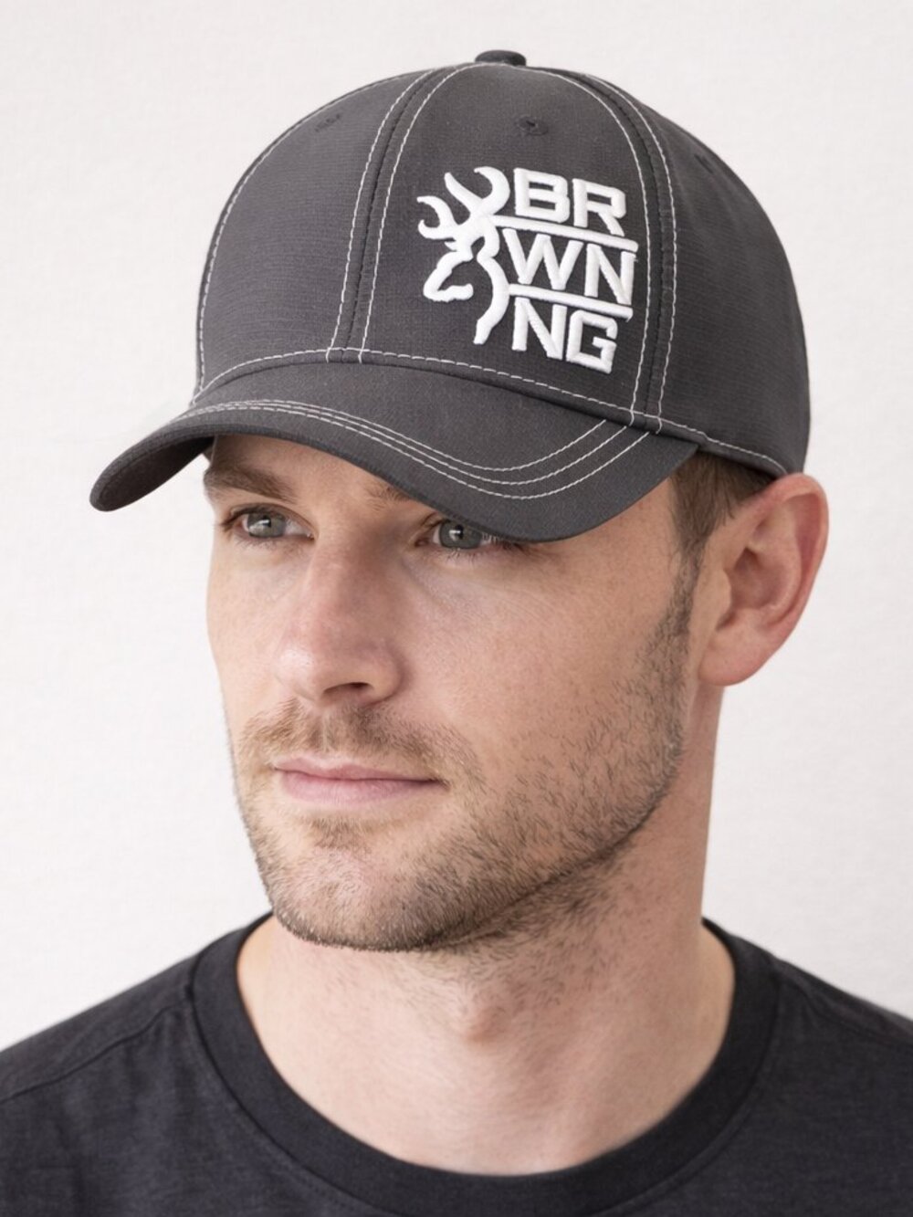 Browning Dark Gray Nylon Baseball Cap